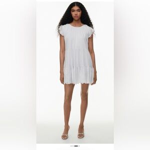 Wilfred La Boheme Sedonie White Ruffle Sleeve Mini Dress Size S Airy Boho